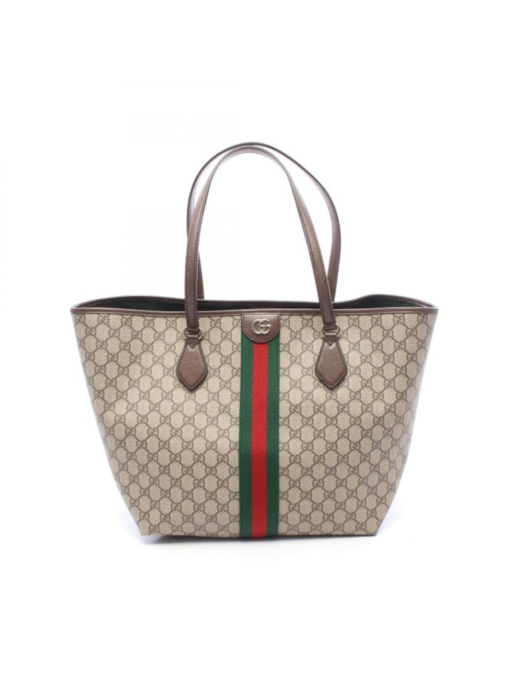 Gucci Tote Bag Ophidia Large GG Supreme Beige Brown Green Leather
